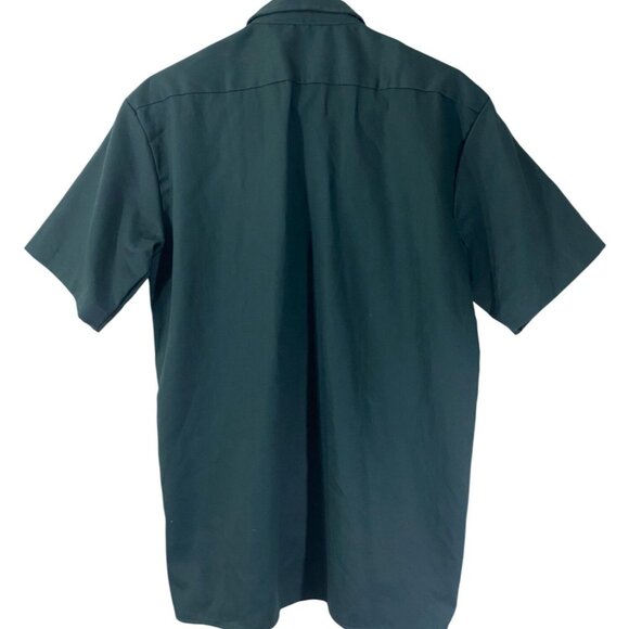 Dickies Men Work Shirt Small Short Sleeve Button Up Pockets Casual Classic Green - Picture 2 of 6